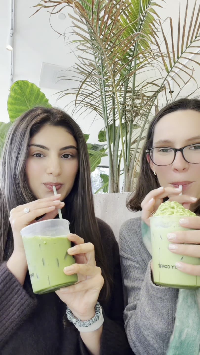 Iced matcha from a cafe day-in-the-life video